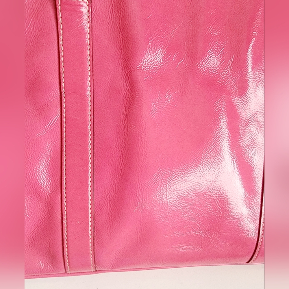 Coach Pink Patent Leather East/West Tote Bag - Picture 3 of 7